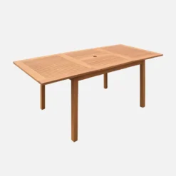 sweeek Tavolo da giardino rettangolare allungabile in legno, 6 a 10 posti