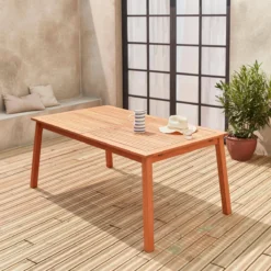 sweeek Tavolo da giardino rettangolare allungabile in legno, 8 a 10 posti