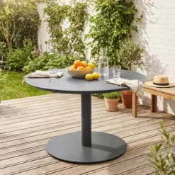 sweeek Tavolo da giardino rotondo in alluminio, 6 posti