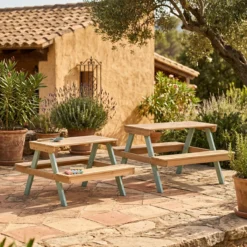 sweeek Tavolo da picnic in legno per bambini, 4 posti