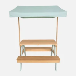 sweeek Tavolo da picnic in legno per bambini con ombrellone, 2 posti