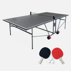 sweeek Tavolo da ping pong per esterni 274cm con 2 racchette e 3 palline + copertura in PVC