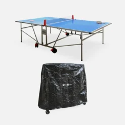 Tavolo da ping pong per esterni 274cm con 2 racchette e 3 palline + copertura in PVC