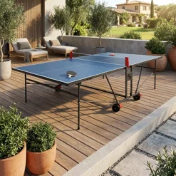 sweeek Tavolo da ping pong per interni piegabile con 2 racchette e 3 palline, 274cm