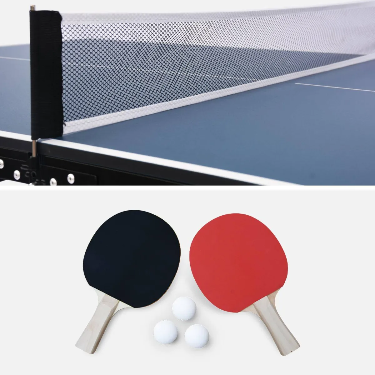 sweeek Tavolo da ping pong per interni con 2 racchette e 3 palline, 180cm