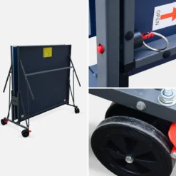 sweeek Tavolo da ping pong pieghevole da interno con 4 racchette e 6 palline, 274cm