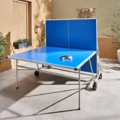 sweeek Tavolo da ping pong pieghevole per esterni con 4 racchette e 6 palline, 274cm