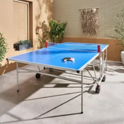 sweeek Tavolo da ping pong pieghevole per esterni con 4 racchette e 6 palline, 274cm