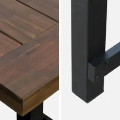 sweeek Tavolo da pranzo in legno e metallo, 2 poltrone, 4 sedie