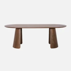 sweeek Tavolo da pranzo ovale decorato in legno, 8 posti