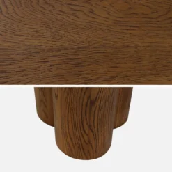 sweeek Tavolo da pranzo ovale in legno di hevea e impiallacciato rovere 8 posti