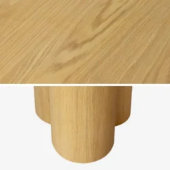 Tavolo da pranzo ovale in legno di hevea e impiallacciato rovere 8 posti