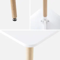 sweeek Tavolo da pranzo quadrato scandinavo in legno 2 posti