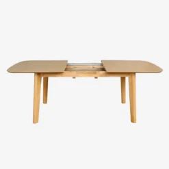 sweeek Tavolo da pranzo rettangolare allungabile 160 - 210 cm, rivestito in rovere e metallo
