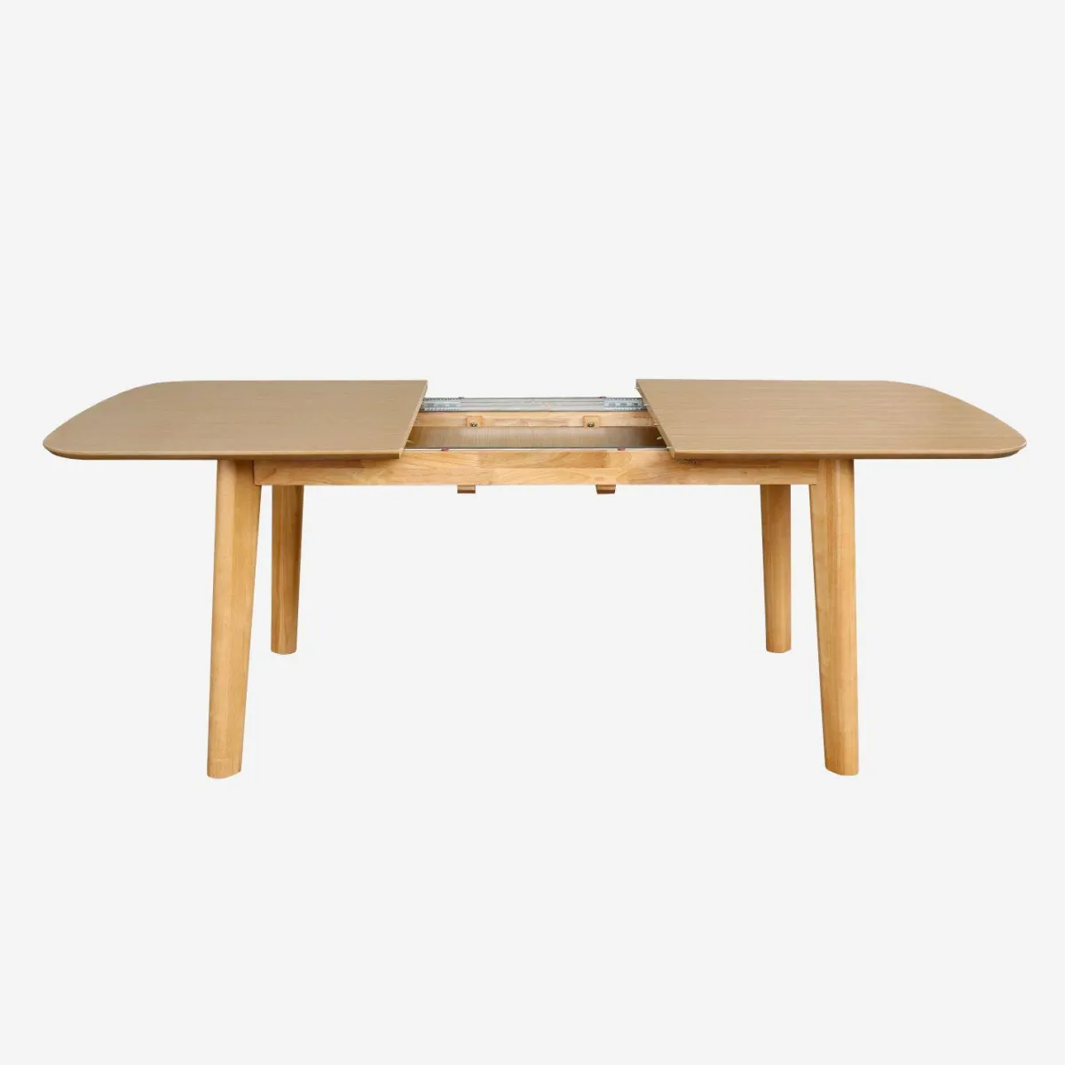sweeek Tavolo da pranzo rettangolare allungabile 160 - 210 cm, rivestito in rovere e metallo