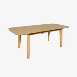 sweeek Tavolo da pranzo rettangolare allungabile 160 - 210 cm, rivestito in rovere e metallo