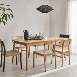 Tavolo da pranzo rettangolare allungabile, 6-8 posti