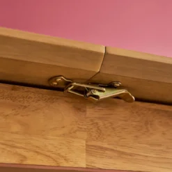 Tavolo da pranzo rettangolare estensibile in legno di hevea e impiallacciatura di quercia 4-6 posti