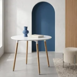 sweeek Tavolo da pranzo rotondo scandinavo in legno 2 posti