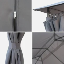 sweeek Telo di tetto + tende per pergola 3x4m Divio