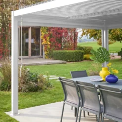 Tenda laterale avvolgibile alluminio e textilene per pergola, 3m