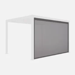 Tenda laterale avvolgibile alluminio e textilene per pergola, 4m