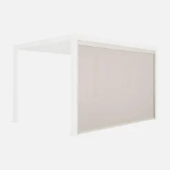 Tenda laterale avvolgibile alluminio e textilene per pergola, 4m