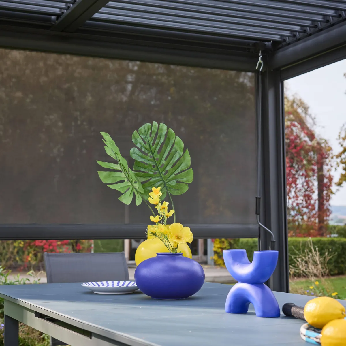 sweeek Tenda laterale avvolgibile alluminio e textilene per pergola, 3m