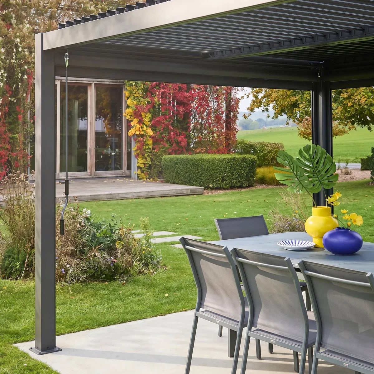 sweeek Tenda laterale avvolgibile alluminio e textilene per pergola, 3m