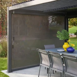 sweeek Tenda laterale avvolgibile alluminio e textilene per pergola, 3m
