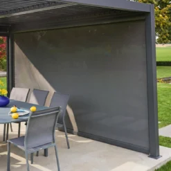 sweeek Tenda laterale avvolgibile alluminio e textilene per pergola, 4m