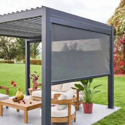 sweeek Tenda laterale avvolgibile alluminio e textilene per pergola, 3m