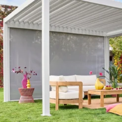 sweeek Tenda laterale avvolgibile alluminio e textilene per pergola, 4m