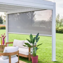 sweeek Tenda laterale avvolgibile alluminio e textilene per pergola, 4m