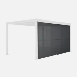 sweeek Tenda laterale retrattile in alluminio e textilene per pergola bioclimatica, 4m
