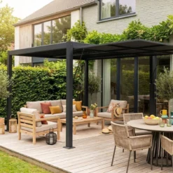 sweeek Tenda laterale retrattile in alluminio e textilene per pergola bioclimatica, 3m