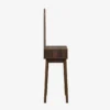 sweeek Toeletta trucco decorato in legno, specchio rotondo e 1 cassetto, 60cm