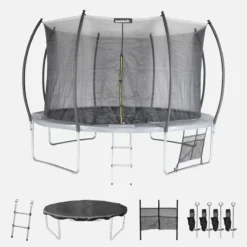 sweeek Trampolino 370cm rete interna con set di accessori