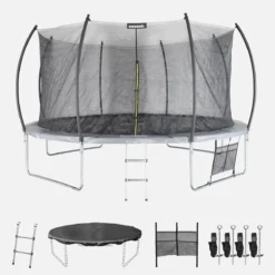 sweeek Trampolino 430cm rete interna con pacchetto accessori