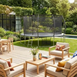 sweeek Trampolino retondo 490cm rete interna con pacchetto accessori