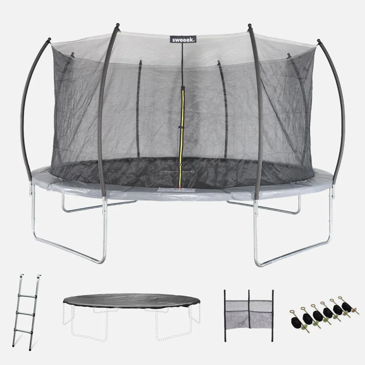 sweeek Trampolino retondo 490cm rete interna con pacchetto accessori