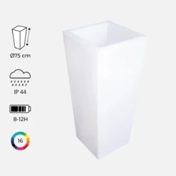 sweeek Vaso luminoso LED colore bianco con batteria ricaricabile