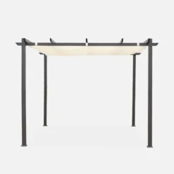 3x3m Pergola, alluminio, copertura scorrevole