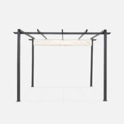 3x3m Pergola, alluminio, copertura scorrevole