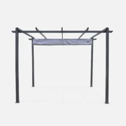 3x3m Pergola, alluminio, copertura scorrevole