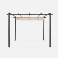 sweeek 3x3m Pergola, alluminio, copertura scorrevole